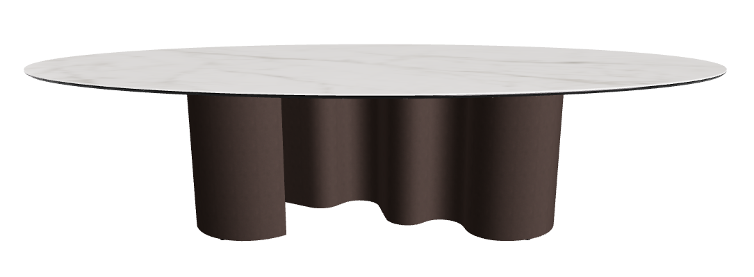 300x150x74h Oval Shaped_Matt Invisible_Bronze Embossed