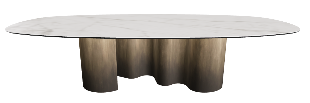 300x150x74h Biscuit Shaped_Matt Invisible_Oxy Brass