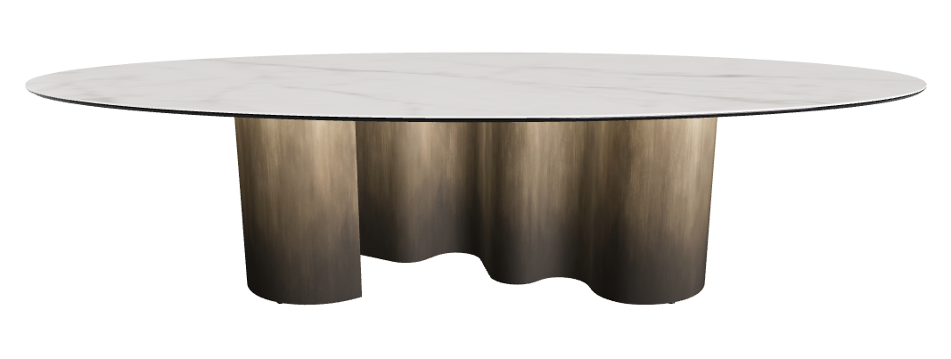 300x150x74h Oval Shaped_Matt Invisible_Oxy Brass