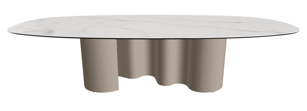 300x150x74h Biscuit Shaped_Matt Invisible_Titanium Embossed