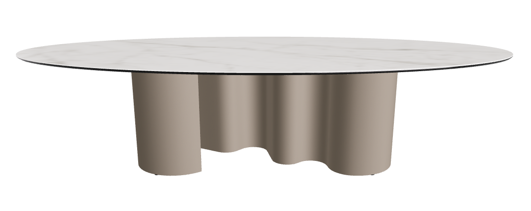 300x150x74h Oval Shaped_Matt Invisible_Titanium Embossed