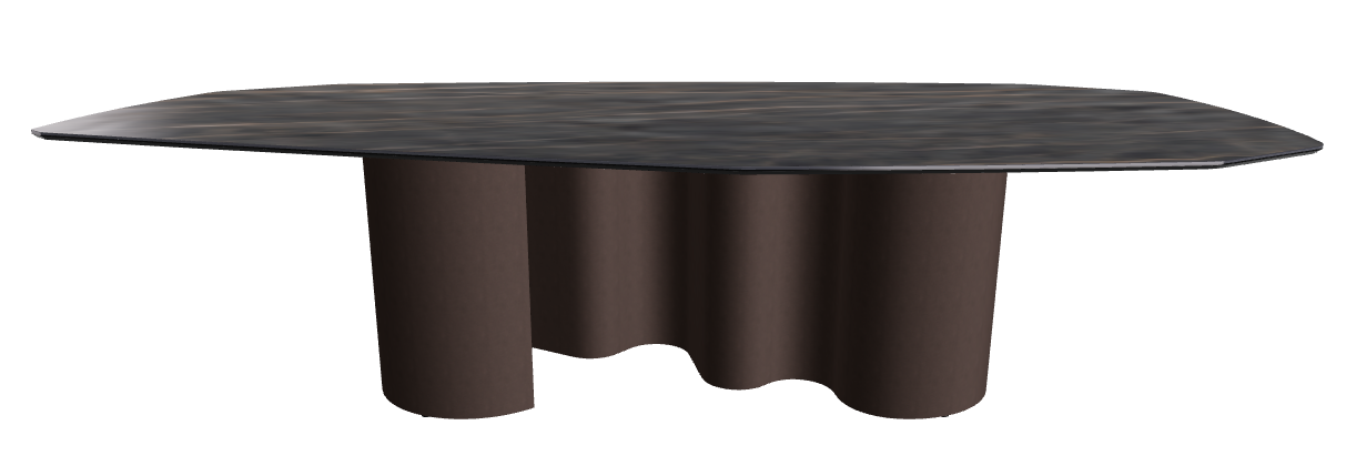 300x130x74h Polygon Shaped_Matt Portoro_Bronze Embossed