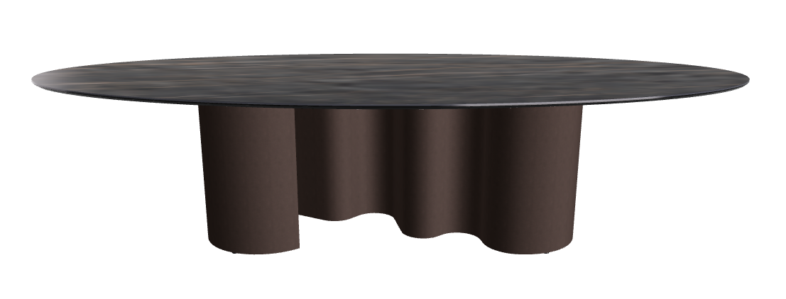 300x150x74h Oval Shaped_Matt Portoro_Bronze Embossed