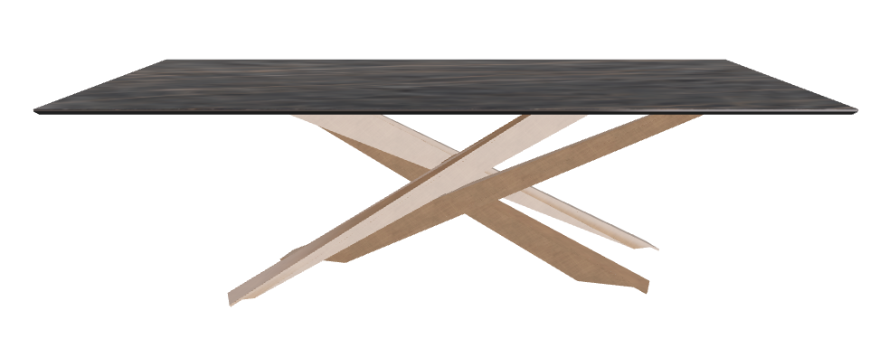 240x120x74.5h Rectangle Shaped_Matt Portoro_Brushed Bronze