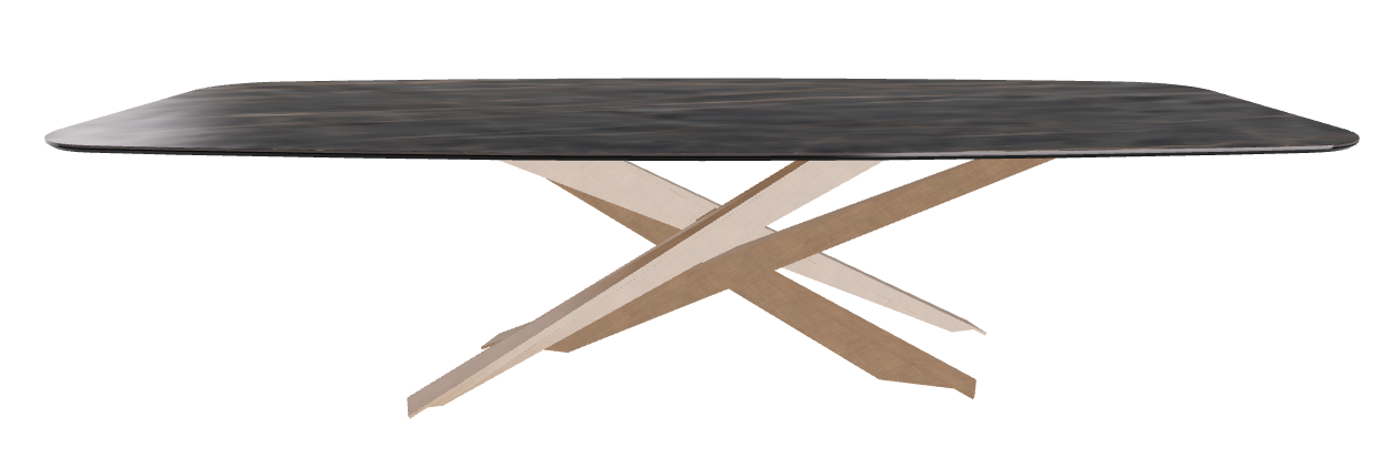 300x120x74.5h Barrel Shaped_Matt Portoro_Brushed Bronze