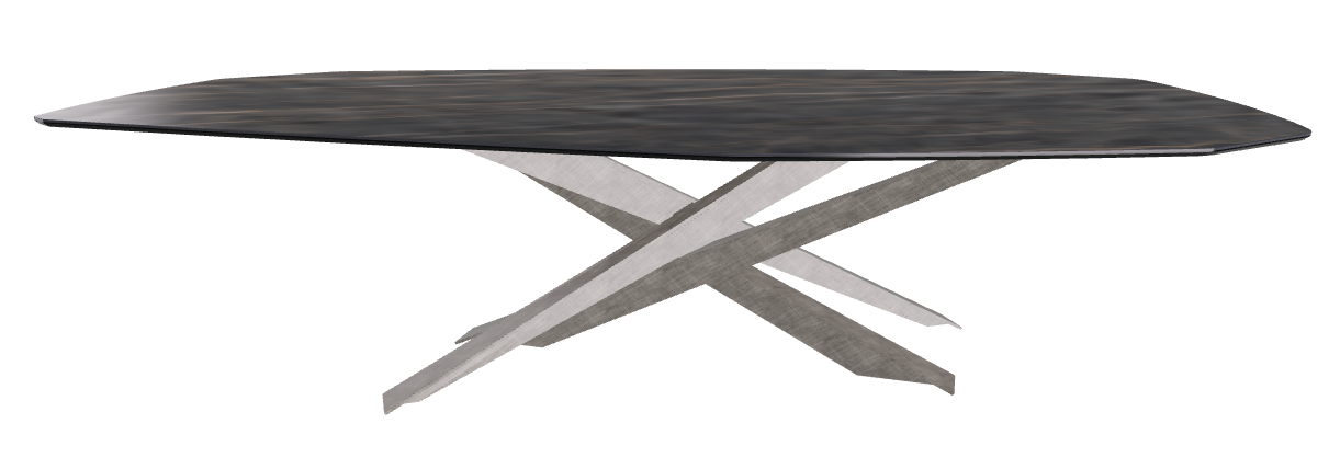 300x130x74.5h Polygon Shaped_Matt Portoro_Brushed Grey