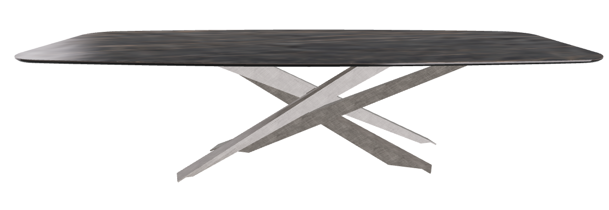 300x120x74.5h Barrel Shaped_Matt Portoro_Brushed Grey