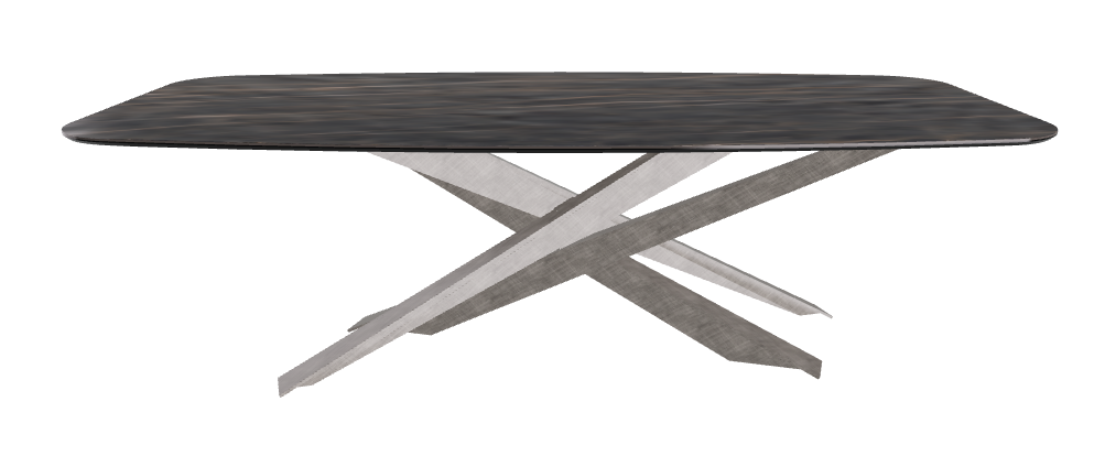 240x120x74.5h Barrel Shaped_Matt Portoro_Brushed Grey