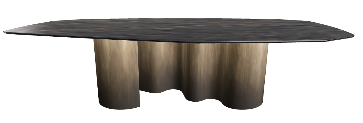 300x130x74h Polygon Shaped_Matt Portoro_Oxy Brass