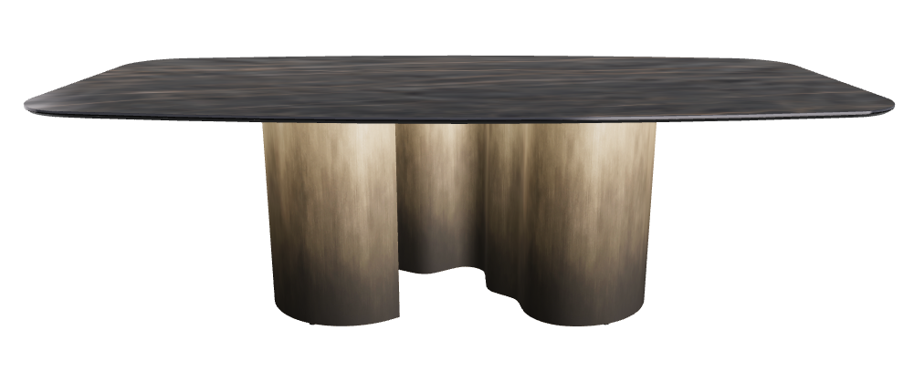 240x120x74h Barrel Shaped_Matt Portoro_Oxy Brass