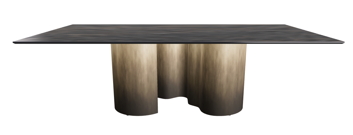 240x120x74h Rectangle Shaped_Matt Portoro_Oxy Brass