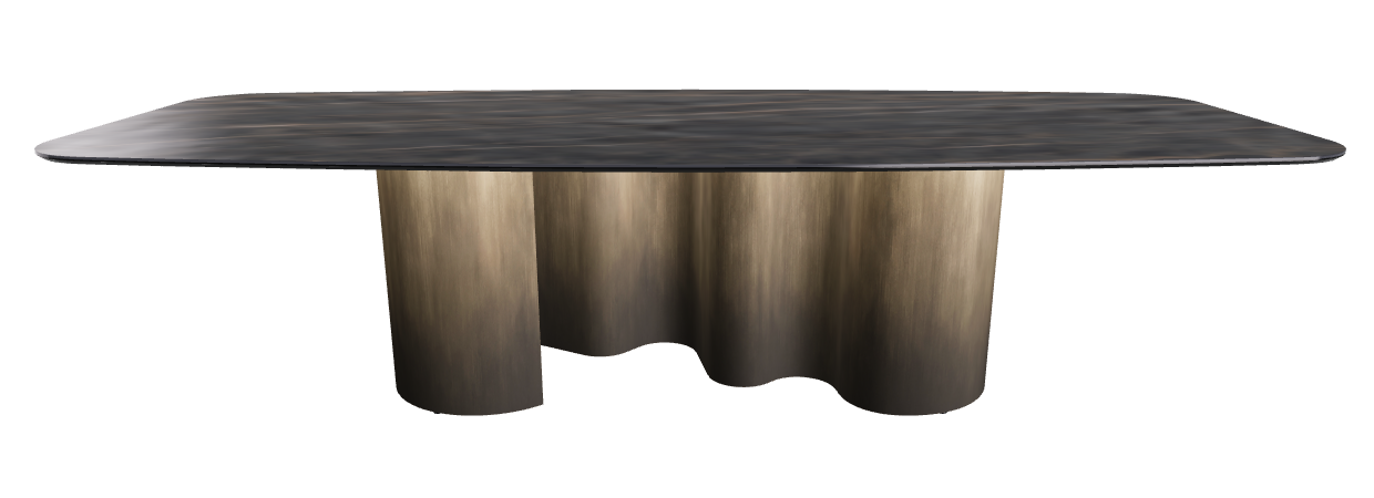 300x120x74h Barrel Shaped_Matt Portoro_Oxy Brass