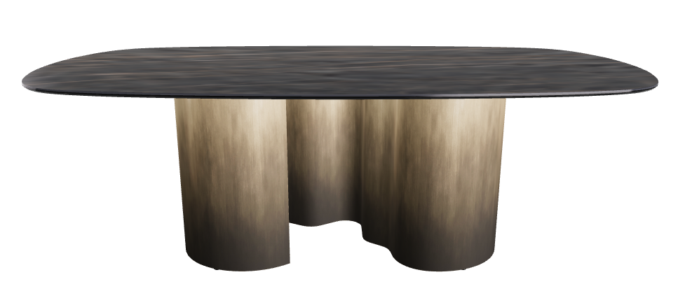 220x120x74h Biscuit Shaped_Matt Portoro_Oxy Brass