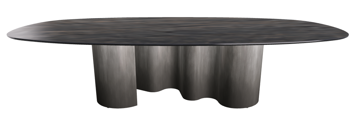 300x150x74h Biscuit Shaped_Matt Portoro_Oxy Grey