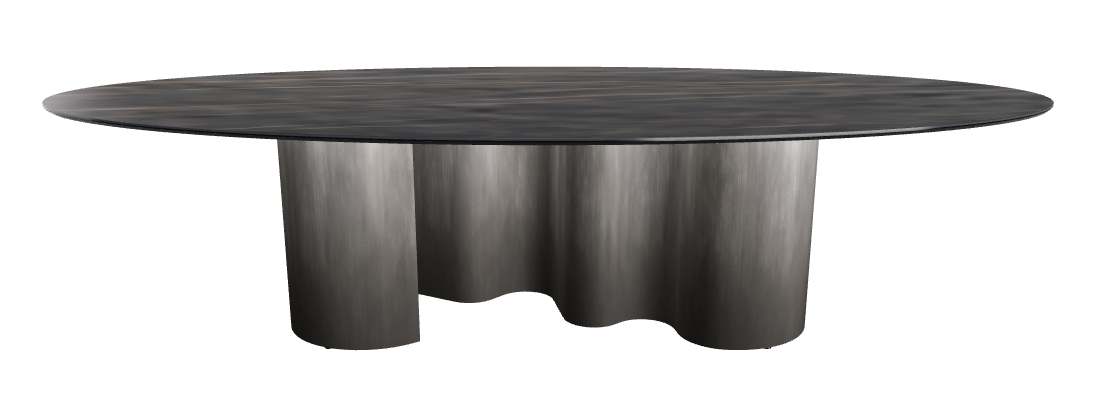 300x150x74h Oval Shaped_Matt Portoro_Oxy Grey