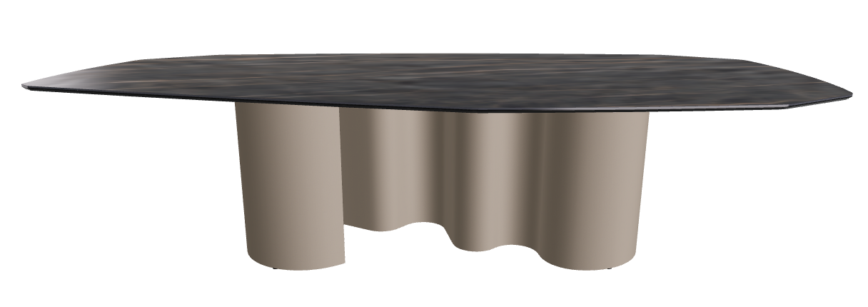 300x130x74h Polygon Shaped_Matt Portoro_Titanium Embossed