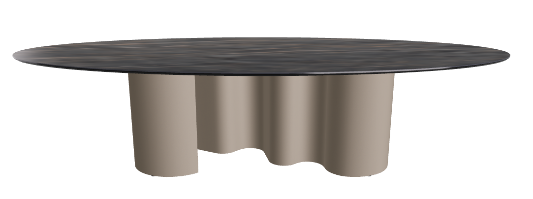 300x150x74h Oval Shaped_Matt Portoro_Titanium Embossed