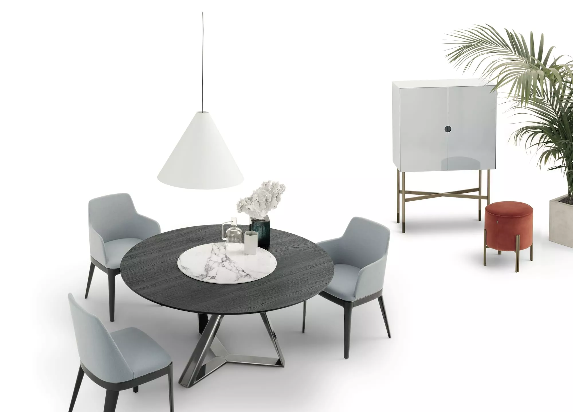 Bontempi Casa Millennium Ring 20.91 Round Fix Dining Table