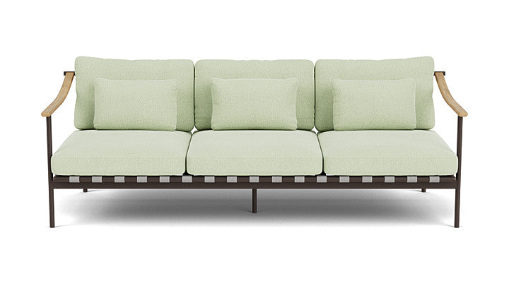 Barlow Tyrie Around Deep Seating Triple Lounge Sofa with Teak Arms