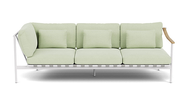 Barlow Tyrie Around Deep Seating Triple Lounge Sofa with Aluminium Left Arm and Teak Right Arm