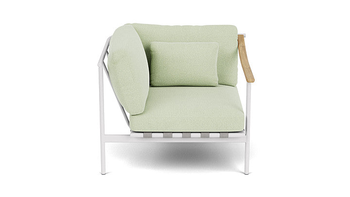 Barlow Tyrie Around Deep Seating Single Lounge Chair with Aluminium Left Arm and Teak Right Arm