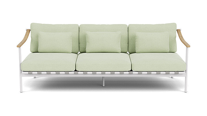 Barlow Tyrie Around Deep Seating Triple Lounge Sofa with Teak Arms