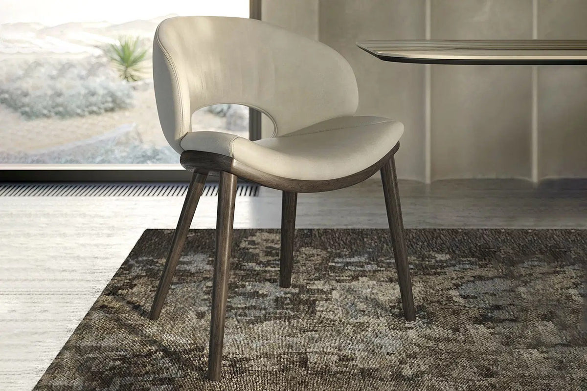 Cattelan Italia Miranda Wood Dining Chair – Fabric, Micro Nubuk & Synthetic Leather