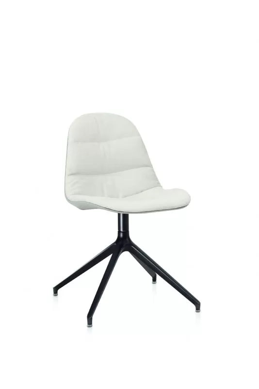 Bontempi Mood Swivel Centered Legged Upholstered Chair with Aluminum Frame