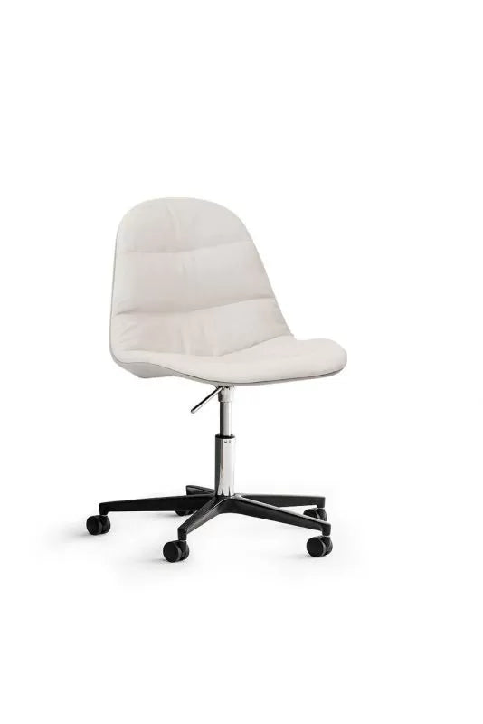 Bontempi Mood Swivel Die-Cast Upholstered Castor Chair with Aluminum Frame