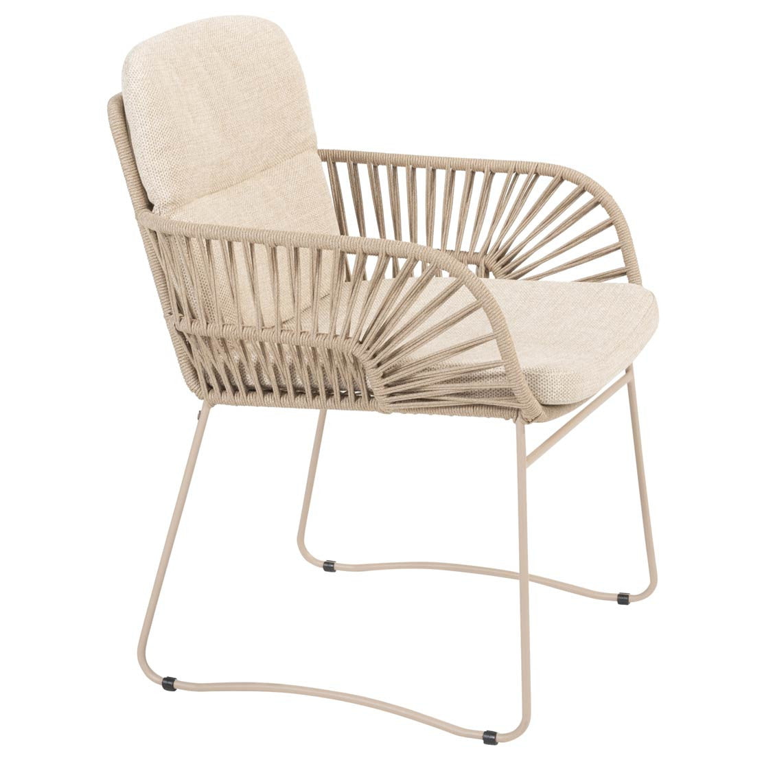 4 Seasons Outdoor Murcia dining chair latte with 2 cushions – Set of 6