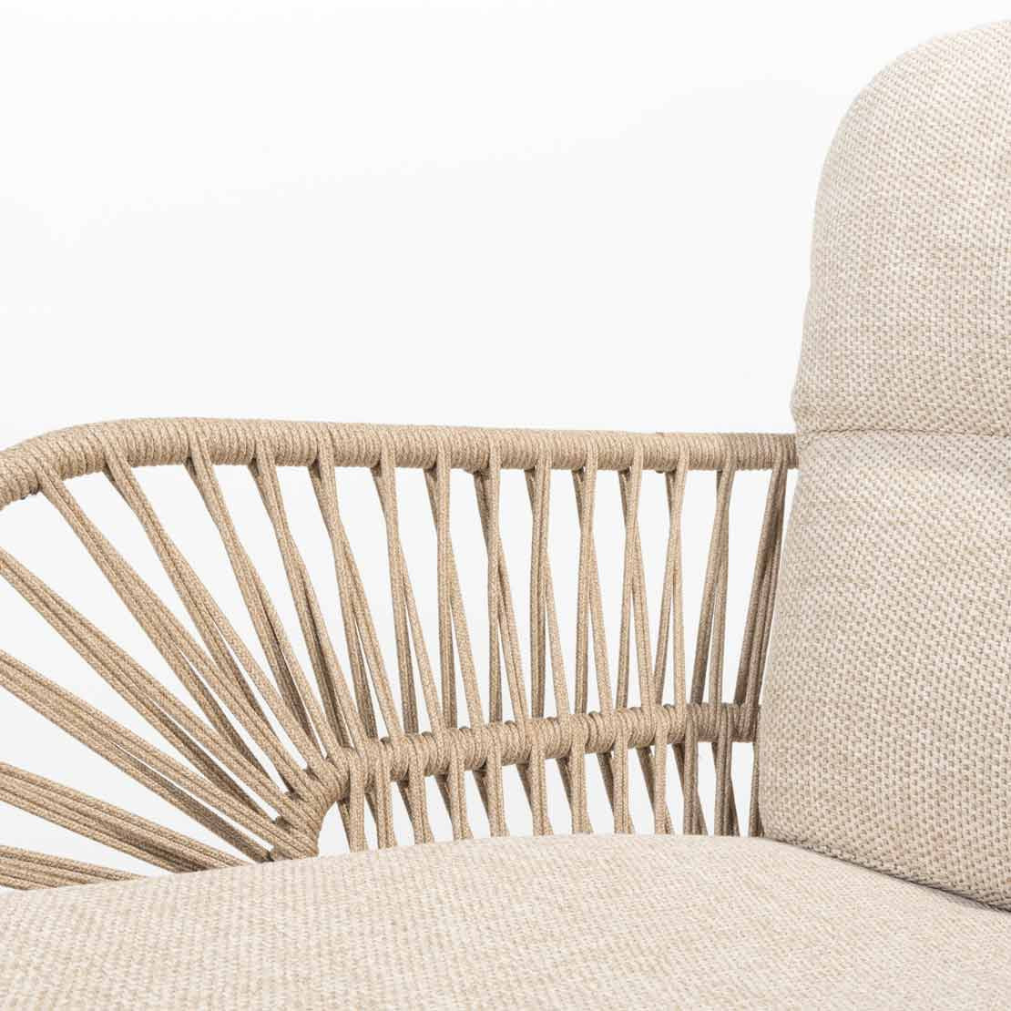 4 Seasons Outdoor Murcia dining chair latte with 2 cushions – Set of 6