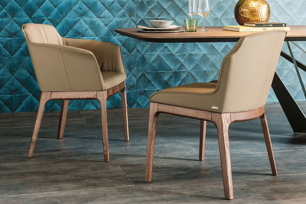 Cattelan Italia Musa Dining Armchair – Fabric, Micro Nubuk & Synthetic Leather