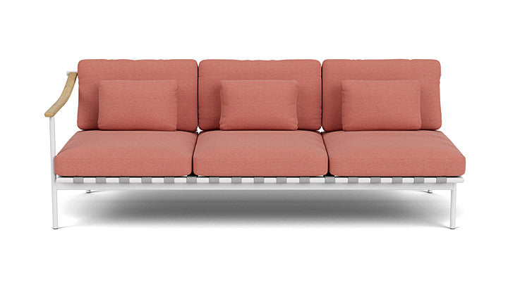 Barlow Tyrie Around Deep Seating Triple Lounge Sofa with Teak Left Arm