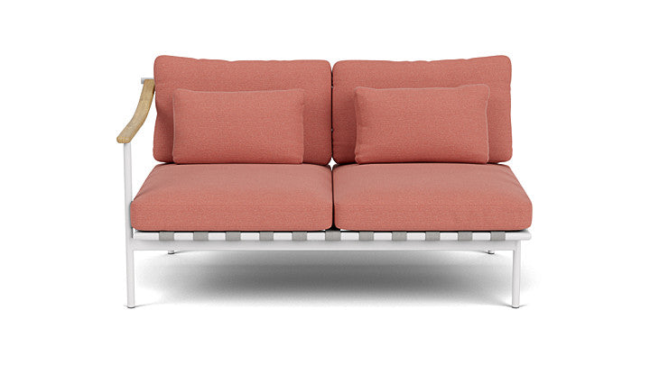 Barlow Tyrie Around Deep Seating Double Lounge Sofa with Teak Left Arm