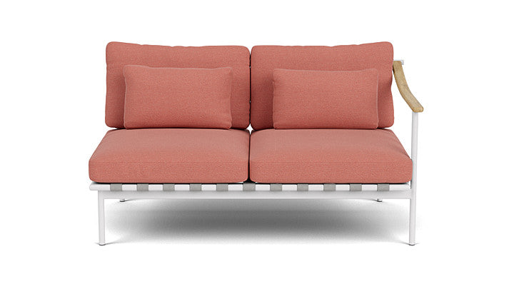 Barlow Tyrie Around Deep Seating Double Lounge Sofa with Teak Right Arm