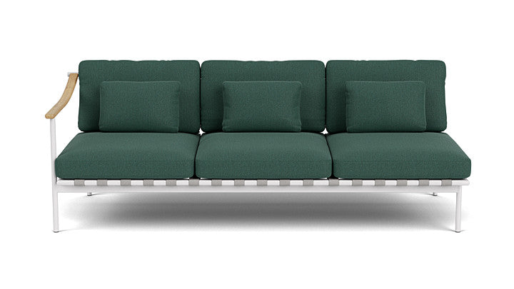 Barlow Tyrie Around Deep Seating Triple Lounge Sofa with Teak Left Arm