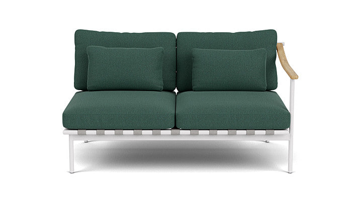 Barlow Tyrie Around Deep Seating Double Lounge Sofa with Teak Right Arm