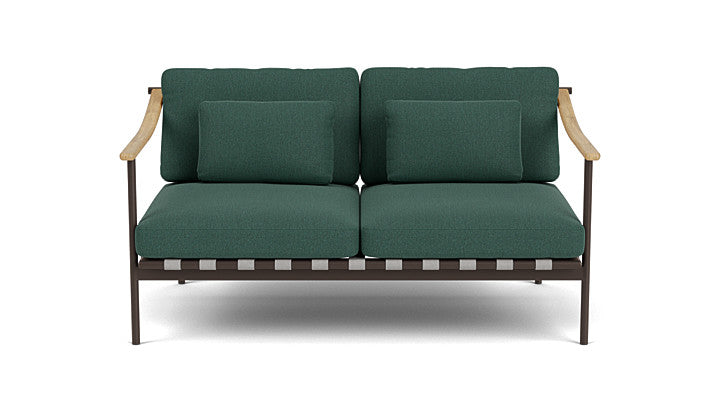 Barlow Tyrie Around Deep Seating Double Lounge Sofa with Teak Arms