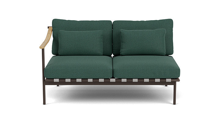 Barlow Tyrie Around Deep Seating Double Lounge Sofa with Teak Left Arm