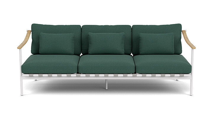 Barlow Tyrie Around Deep Seating Triple Lounge Sofa with Teak Arms