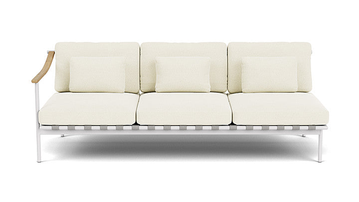 Barlow Tyrie Around Deep Seating Triple Lounge Sofa with Teak Left Arm