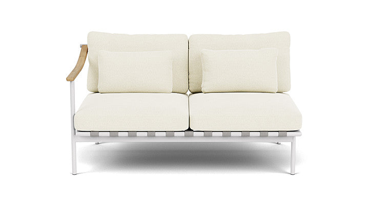 Barlow Tyrie Around Deep Seating Double Lounge Sofa with Teak Left Arm