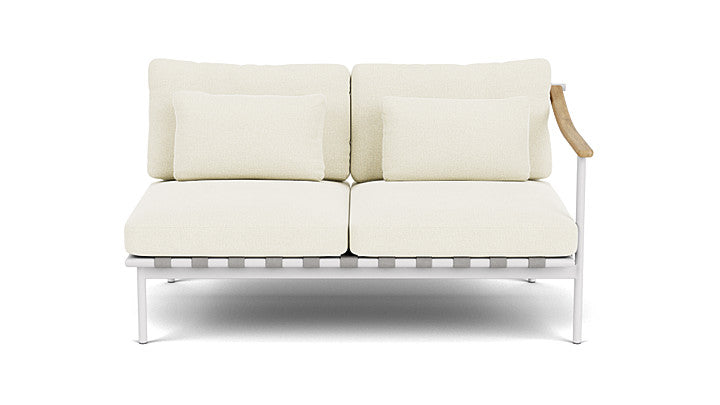 Barlow Tyrie Around Deep Seating Double Lounge Sofa with Teak Right Arm