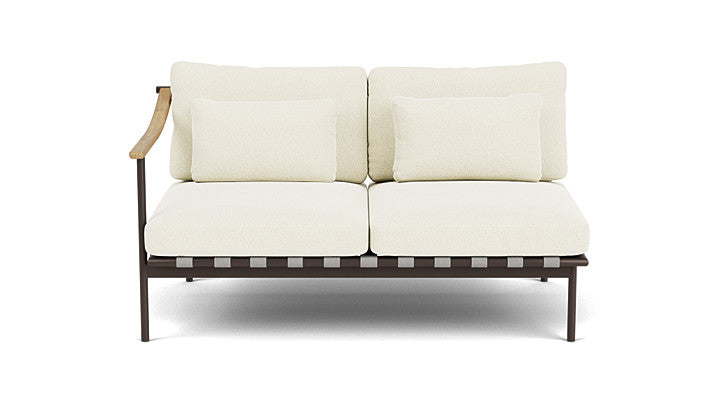 Barlow Tyrie Around Deep Seating Double Lounge Sofa with Teak Left Arm