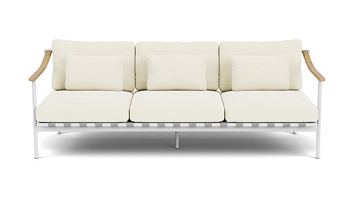 Barlow Tyrie Around Deep Seating Triple Lounge Sofa with Teak Arms