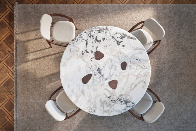Porada Oswood Round & Rectangular Shaped Marble Dining Table