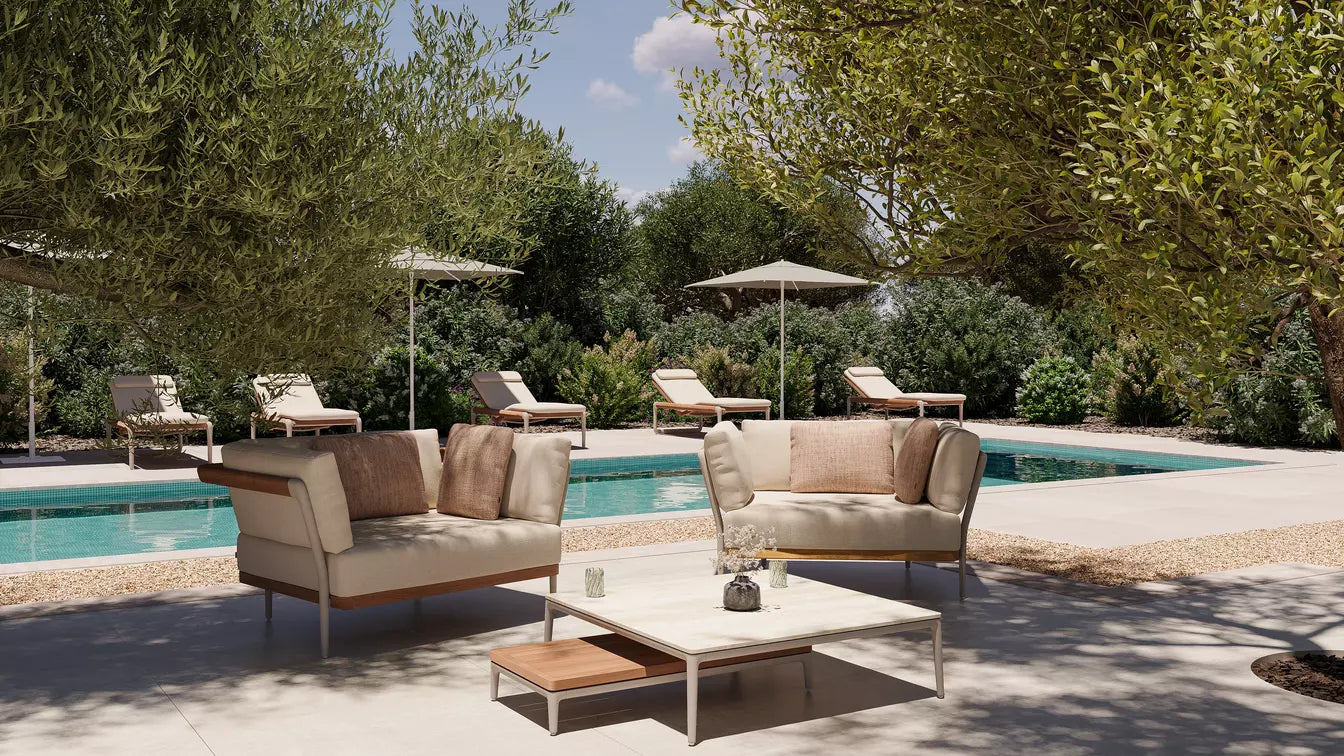 Manutti Zendo Sense Square Coffee Table with 96 cm Width & Depth and 35 cm Height