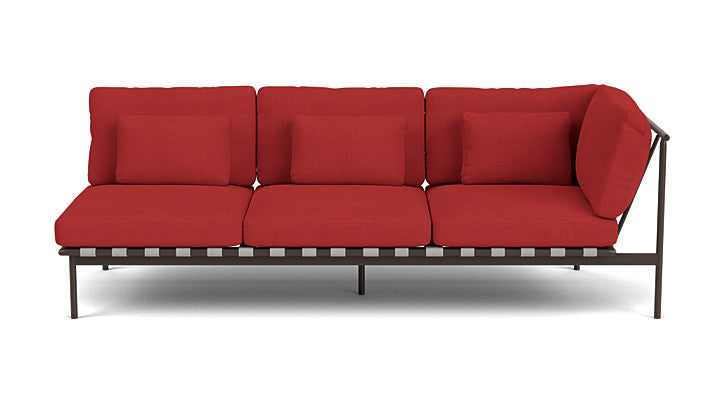 Barlow Tyrie Around Deep Seating Triple Lounge Sofa with Aluminium Right Arm