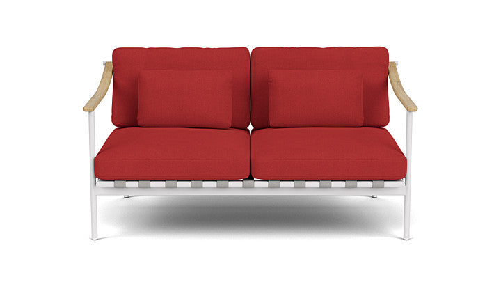 Barlow Tyrie Around Deep Seating Double Lounge Sofa with Teak Arms