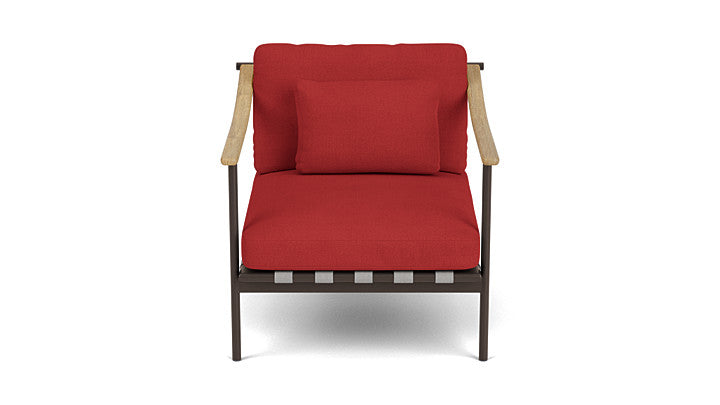 Barlow Tyrie Around Deep Seating Single Lounge Chair with Teak Arms